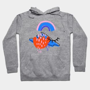 Abstract naive art print Hoodie